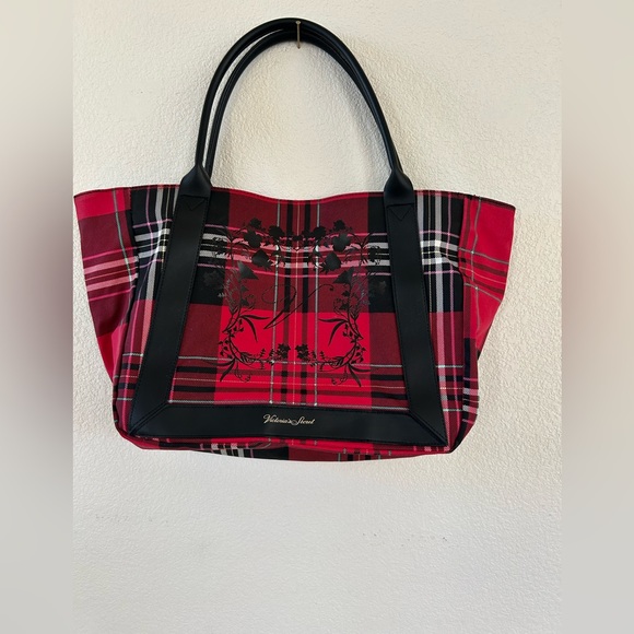 Victoria's Secret Handbags - Victoria's Secret Black and Red Plaid Tote